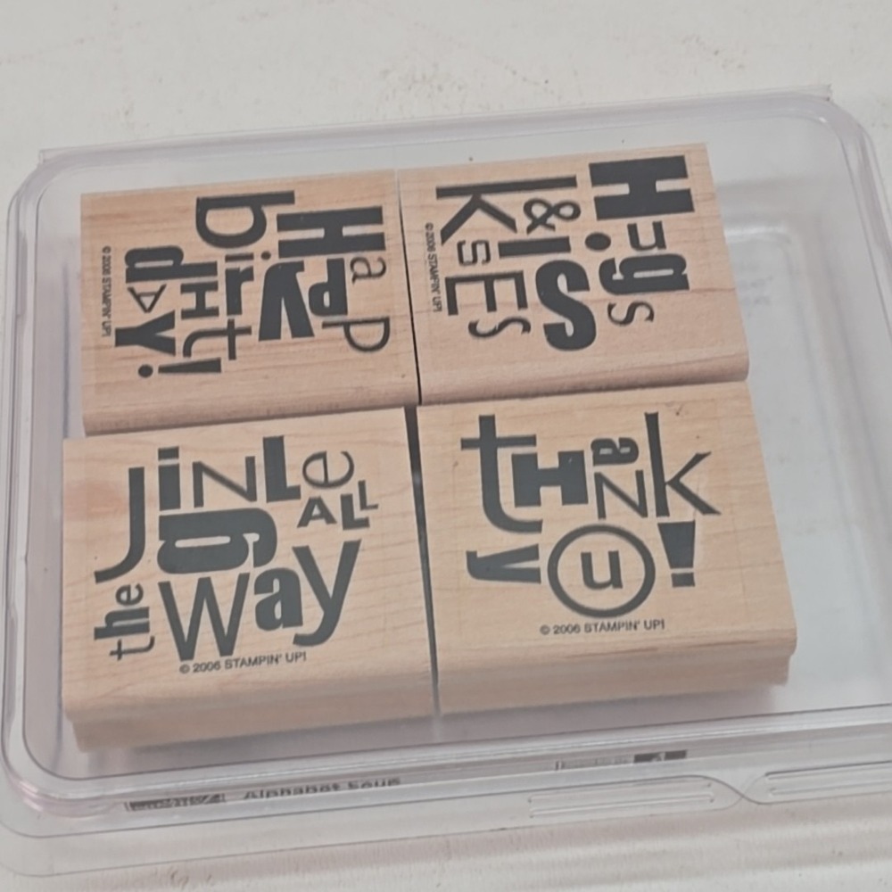 Stampin Up! Alphabet Soup 4 Piece Set Thank You Happy Birthday